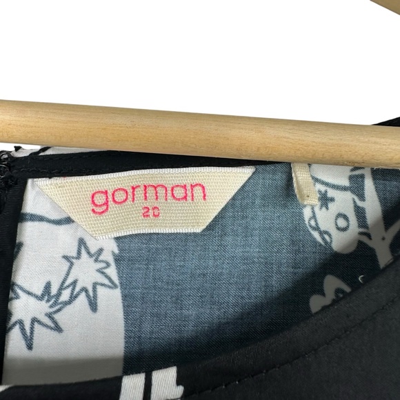 Gorman Lost and Found Midi Dress Organic Cotton Poplin Art Bird AU 20/US 3XL - Picture 3 of 7